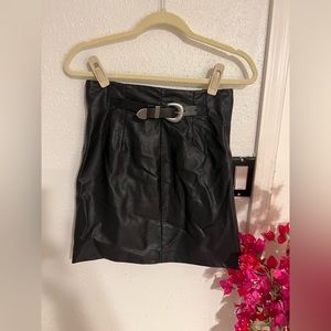 Free People | Black Leather Skirt | Size 4
